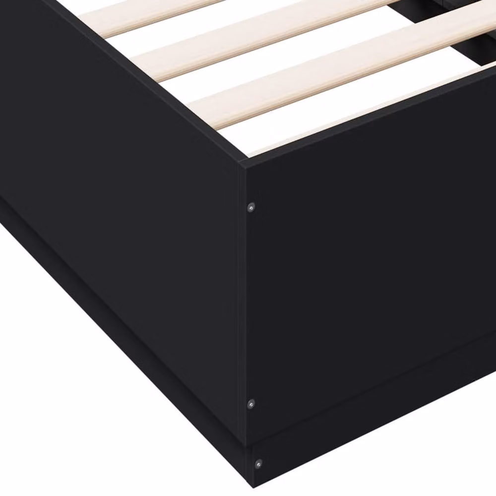 Berkfield Home Single Bed Frame in Black, W/D/H: 90 x 190 cm – 4