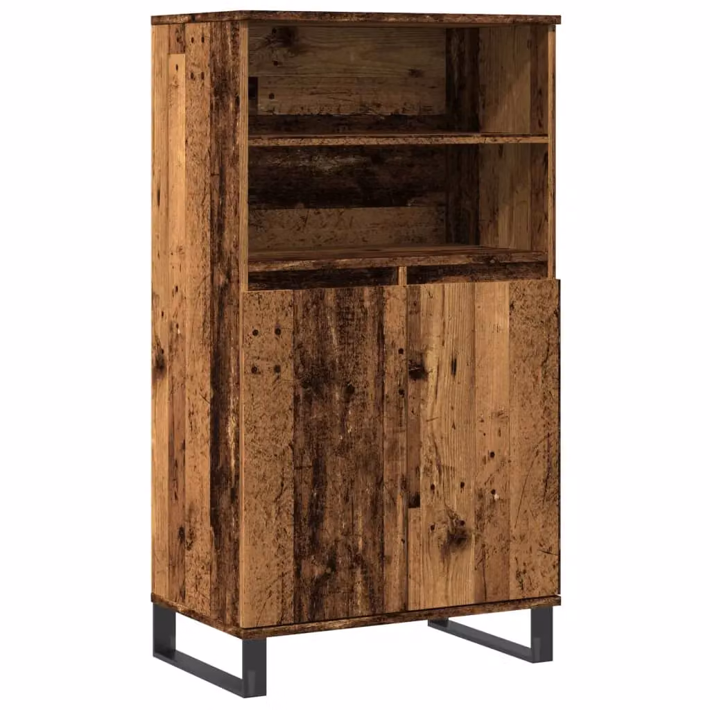 Berkfield Home Old Wood Highboard in Brown, W/D/H: 60 x 36 x 110 cm – 2