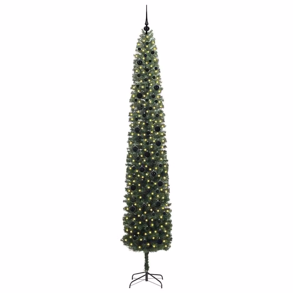 Berkfield Home Artificial Green Christmas Tree with 300 Warm White LEDs and Stand, Height: 270 cm – 3