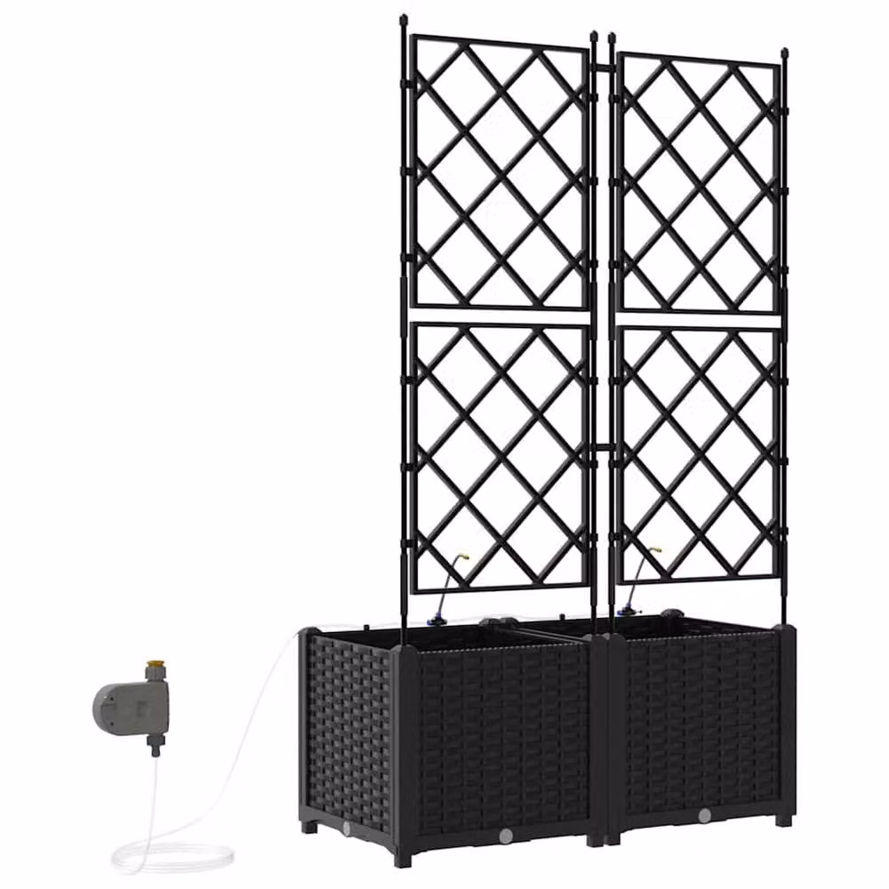 Berkfield Home Garden Planters with Water Irrigation System, 2 Pack, Black – 4