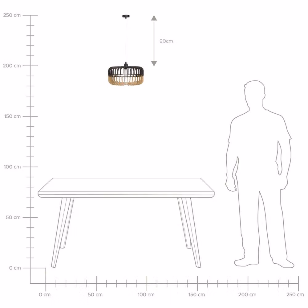 Wyld and Coco Hanging Pendant Lamp in Brown and Black Wood – 3