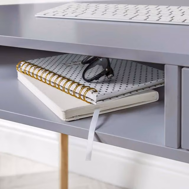 Noa and Nani Ludvig Modern Computer Desk in Grey