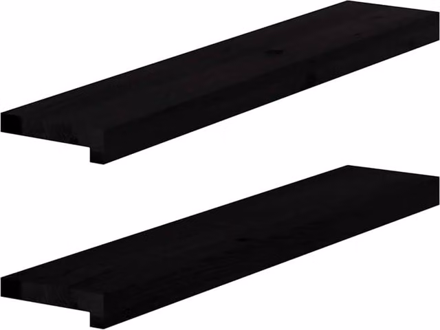 Berkfield Home Solid Oak Wood Window Sills, 2 Pieces, Dark Brown, W: 80 cm, D: 15 cm, H: 2 cm – 1