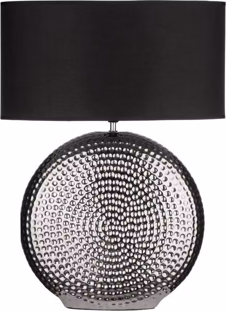 Interiors by Premier Orsina Modern Table Lamp with Chrome Finish and Black Fabric Shade – 1