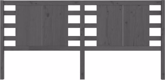 Berkfield Home Grey Solid Pine Wood Headboard W: 206 cm, D: 4 cm, H: 100 cm