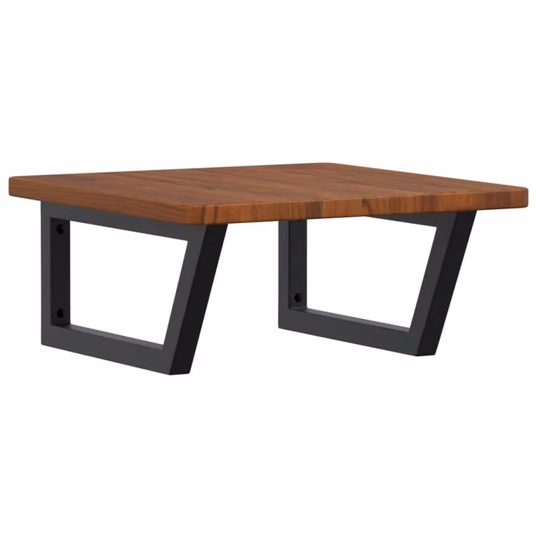 Berkfield Home Elegant Wall Mounted Basin Shelf in Brown Oak and Black Steel