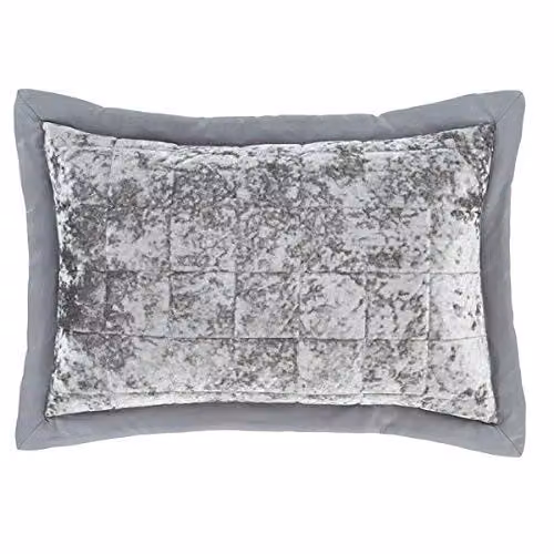 Catherine Lansfield Crushed Velvet Pillowsham Pair in Silver – 3