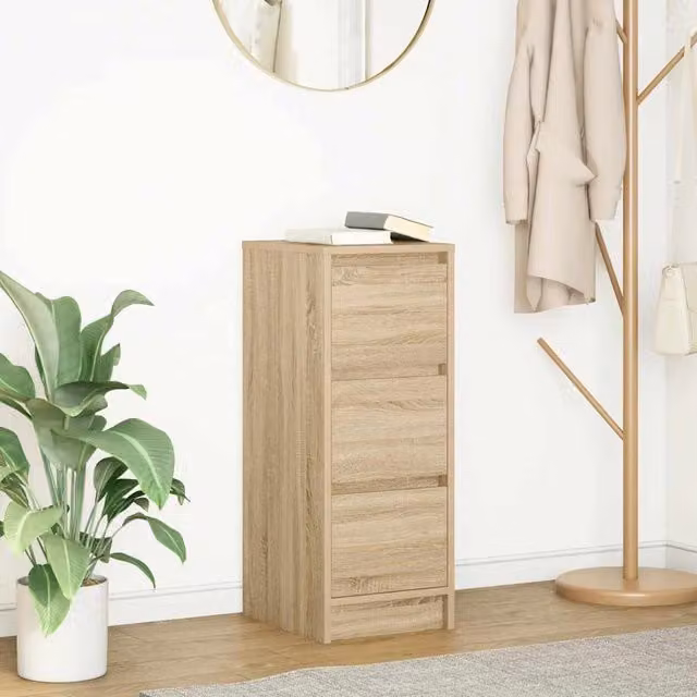 Berkfield Home Sonoma Oak Sideboard in Brown, W/D/H: 29.5 x 34 x 76 cm