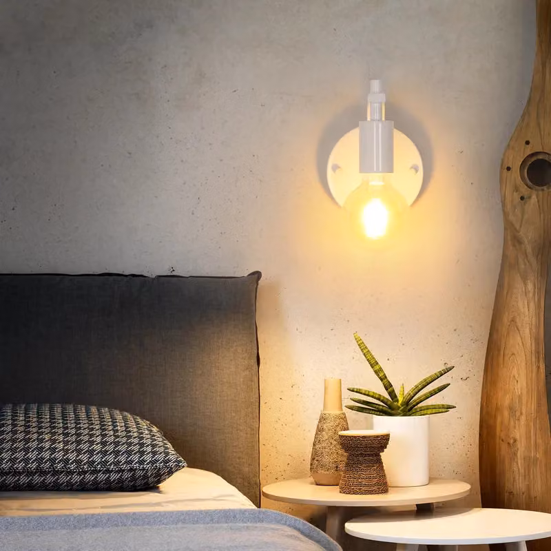 COMELY 2 Pack White Industrial Metal Wall Lights with E27 Up and Down Lighting – 2