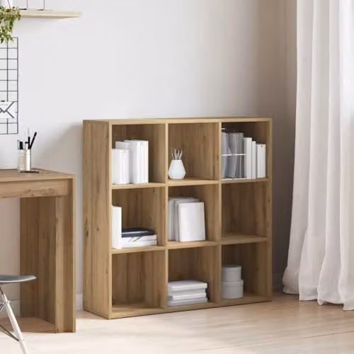 vidaXL Artisan Oak Book Cabinet in Brown, W/D/H: 98 x 29 x 97.5 cm – 2