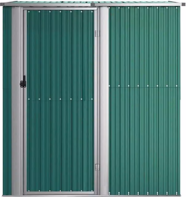 Berkfield Green Garden Shed in Galvanised Steel, W/D/H: 180.5 x 97 x 209.5 cm – 1