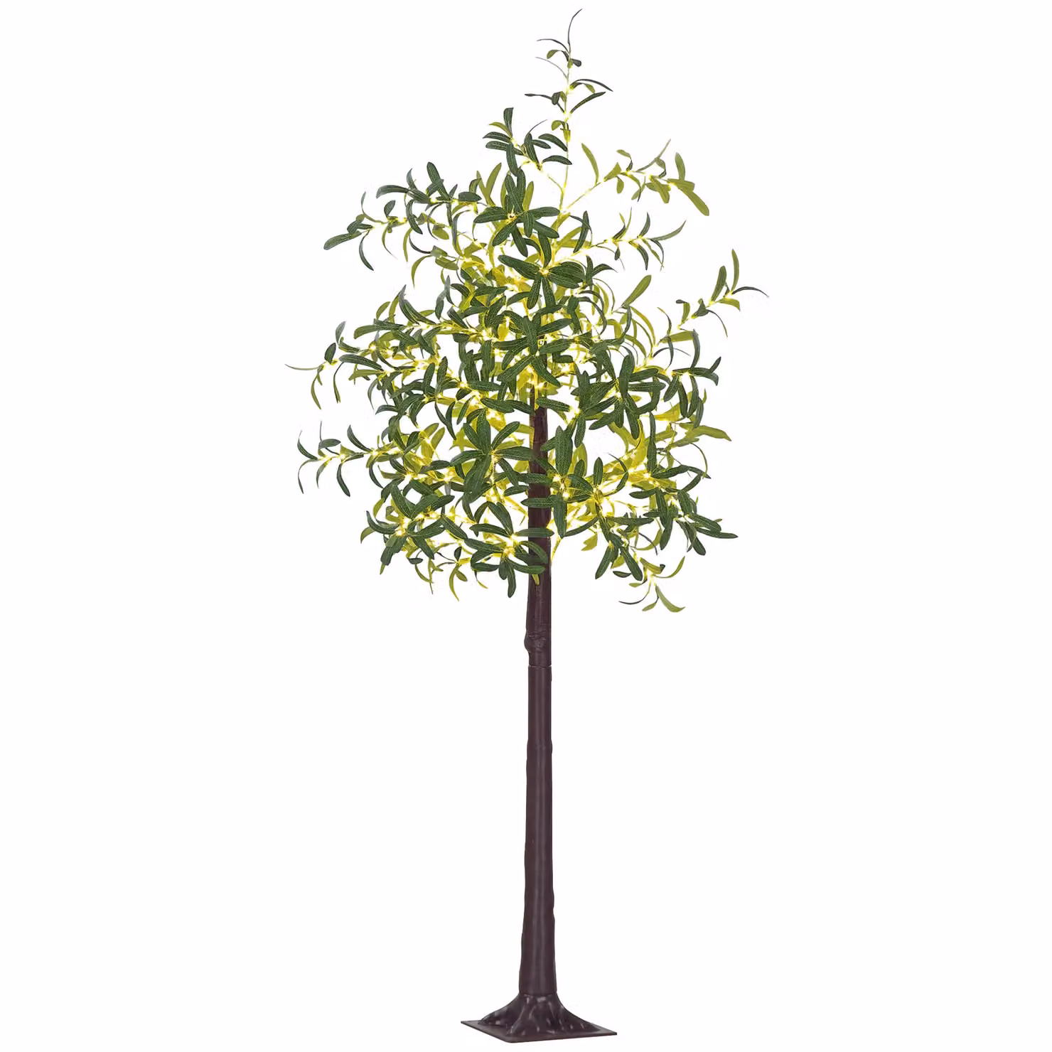 HOMCOM 180cm Artificial Green Olive Tree with 300 Warm White LED Lights – 2
