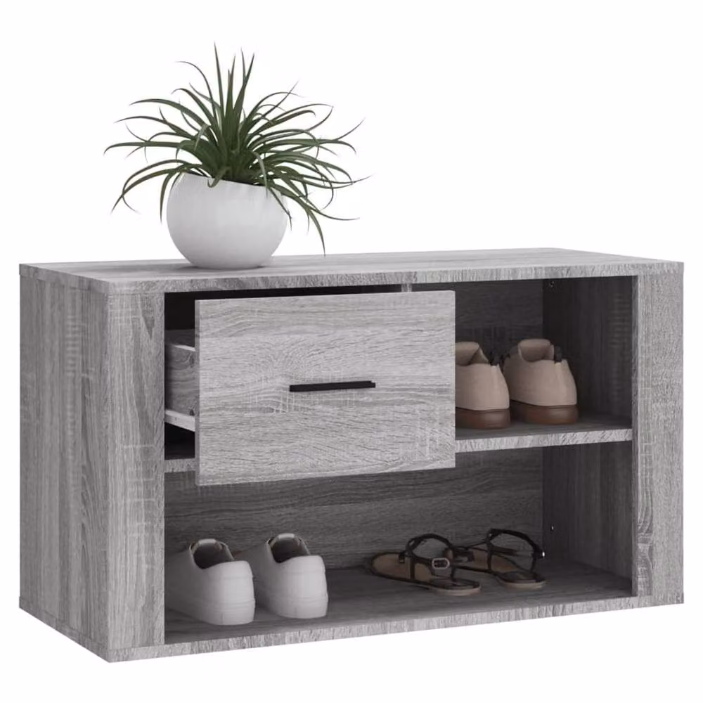 Berkfield Home Grey Sonoma Shoe Cabinet with Integrated Seat, W/D/H: 80 x 35 x 45 cm – 3
