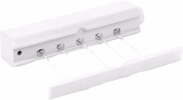 Orwell White Retractable 5 Line Pull Out Wall Mounted Clothes Line with Tensioner, 18m