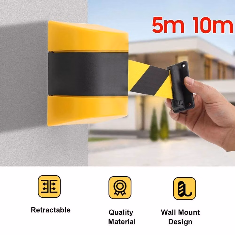 NESTLUNE Yellow and Black Hazard Warning Barrier Tape, W/H: 1000 x 5.2 cm – 1
