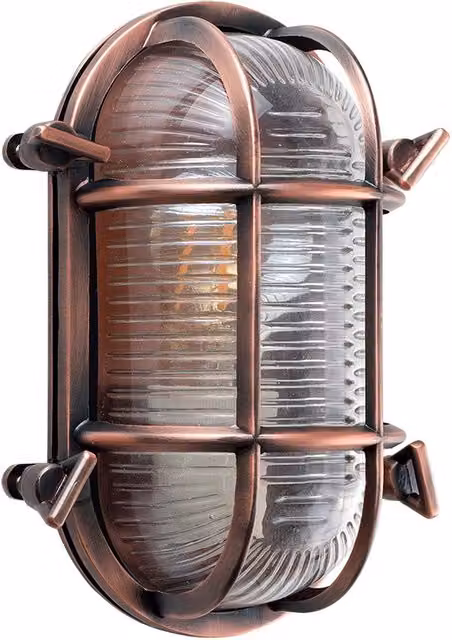 ValueLights Bow Industrial Copper Outdoor Wall Bulkhead Light in Copper and Bronze