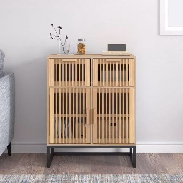 Berkfield Home Classic Sideboard in Brown and Beige, W/D/H: 60 x 30 x 75 cm