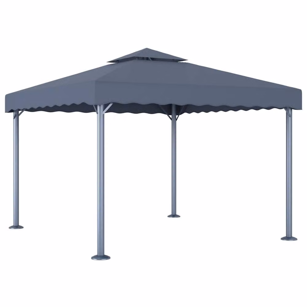Berkfield Home Anthracite Aluminium Gazebo in Dark Grey, W/D/H: 300 x 300 x 270 cm – 2