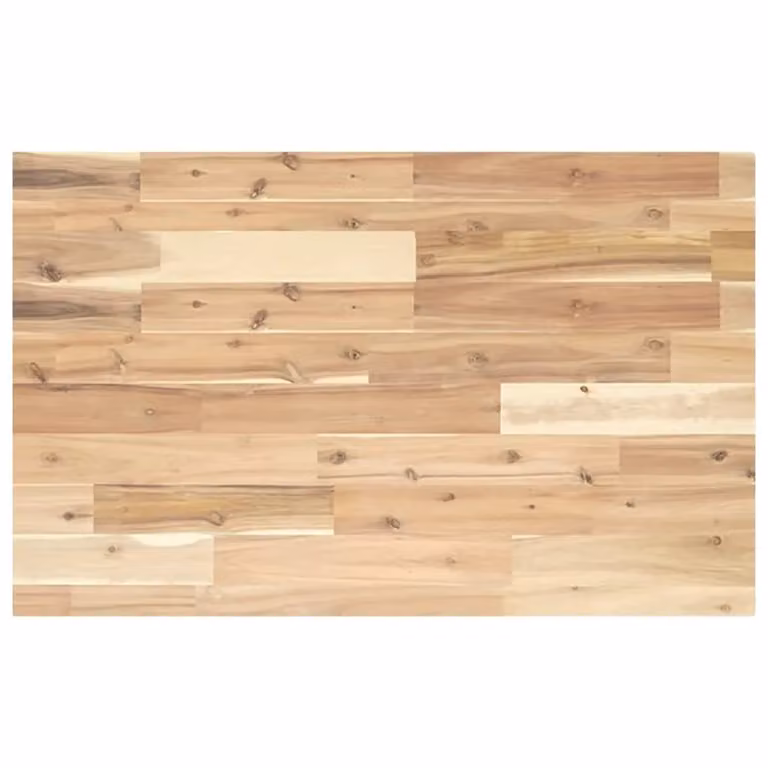Berkfield Home Rectangular Table Top in Brown Solid Acacia Wood, W/D/H: 100 x 50 x 4 cm