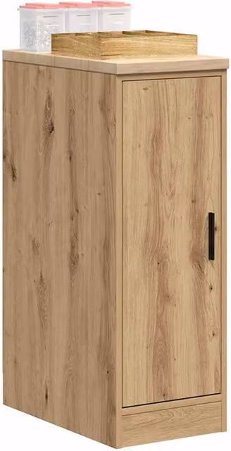 Berkfield Home Artisan Oak Garage Storage Cabinet in Brown, Solid Wood Pine, W/D/H: 30 x 51 x 85 cm