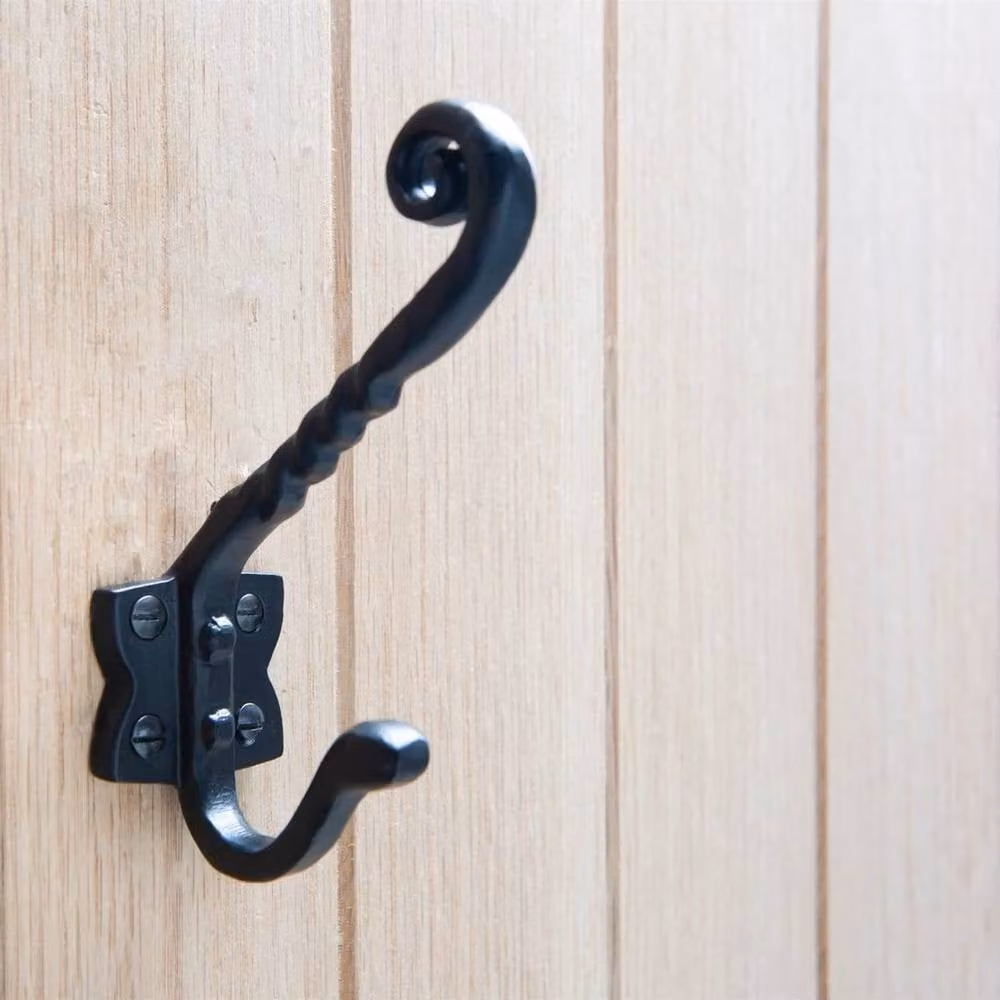 Pawnora 5-Piece Twisted Scroll Metal Hat and Coat Hook Set in Brown – 4