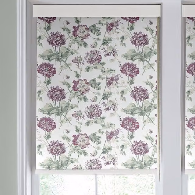 Laura Ashley Hepworth Translucent Floral Roller Blind in Purple Grape