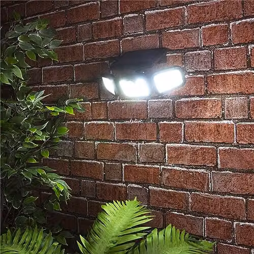 mysmartbuy Solar Powered LED Outdoor Security Wall Light with PIR Motion Sensor and Dusk Sensor, 260 Lumen Black Garden Floodlight, H12 x W20 x D13 cm – 1