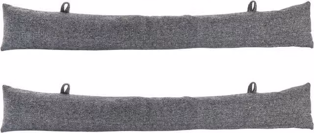 FLAVORA Herringbone Draught Excluders, Grey, Pack of 2