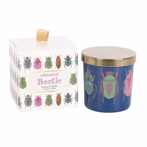 KDMD Blue Beetle Votive Candle in Blue and Gold with Oriental Gourmand Fragrance