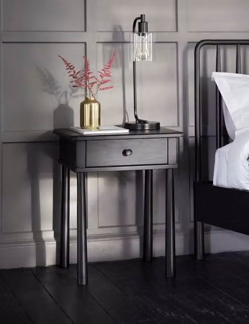 Gallery Direct Wycombe 1 Drawer Bedside Table in Black