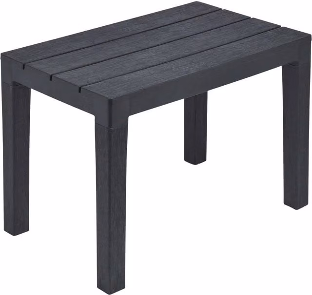 EONLION Black Plastic Garden Table and Bench Set with Weatherproof Outdoor Furniture – 1