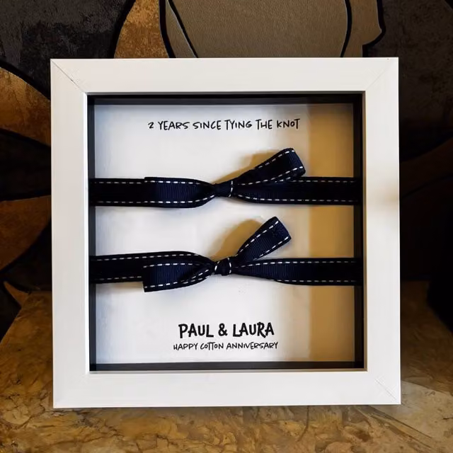 Afewhometruths Personalised 2nd Anniversary Gift in a White Square Frame