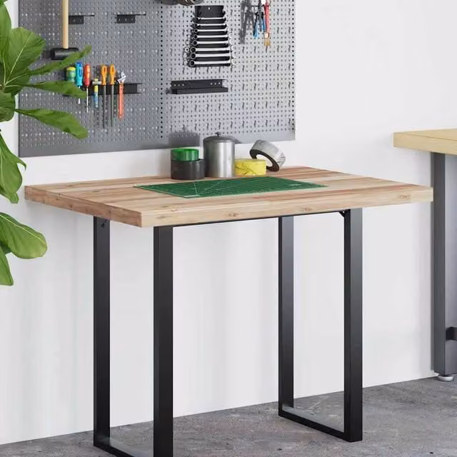 Berkfield Home Versatile Untreated Solid Wood Acacia Desk Top in Brown, W/D/H: 120 x 70 x 4 cm – 1