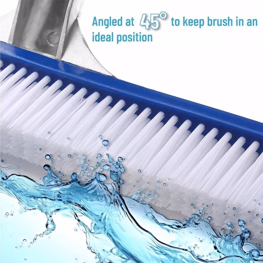 KORVIXA White Manual Swimming Pool Wall and Tile Brush with Nylon Bristles, Length: 100 cm – 2