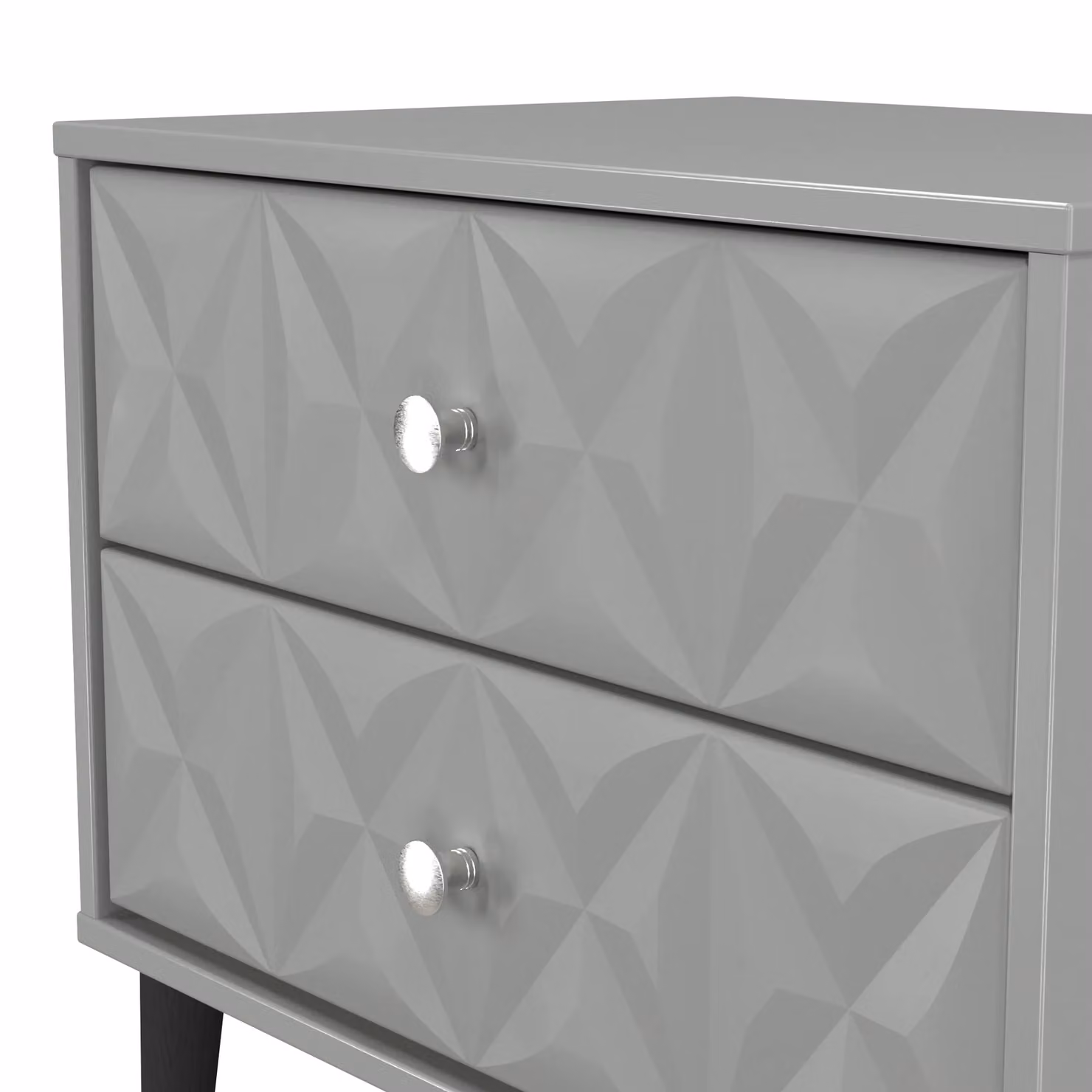 Ready Assembled 2 U Toledo 2 Drawer Side Table in Dark Grey – 3