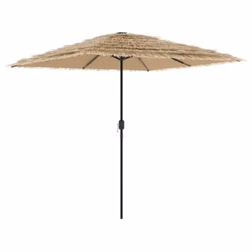 vidaXL Garden Parasol with LEDs and Steel Pole, Brown, W/D/H: 248 x 248 x 248 cm – 1