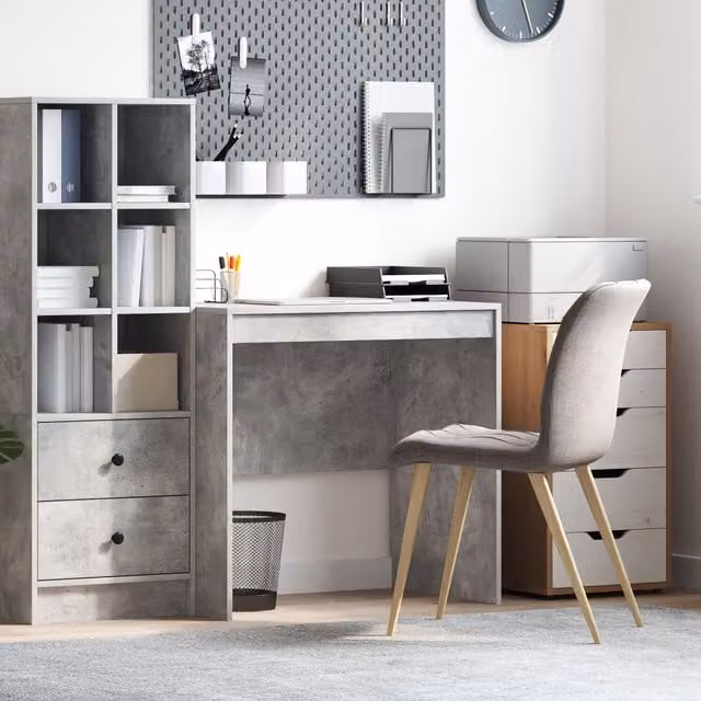 Berkfield Writing Desk in Concrete Grey, W/D/H: 80 x 50 x 76 cm – 1