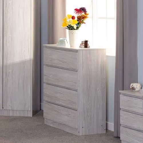 Seconique Malvern 4 Drawer Chest in White – 3