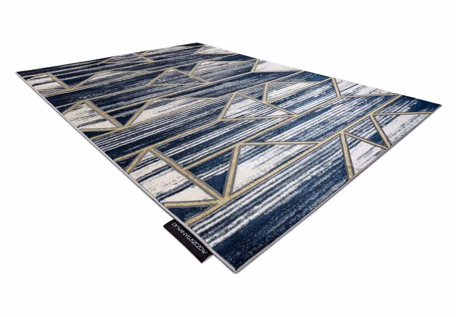 RugsX De Luxe Geometric Blue Polyester Rug, W: 140 cm, D: 190 cm – 4