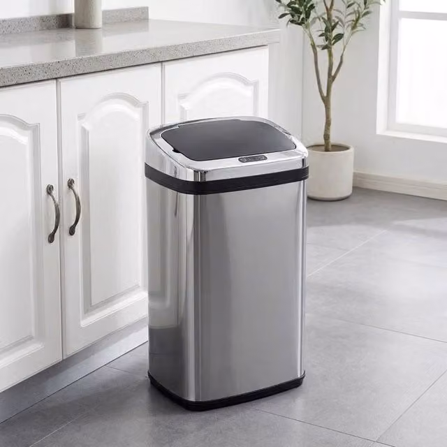 STILVORA 30L Sensor Bin with Motion Sensor Lid in Silver – 1