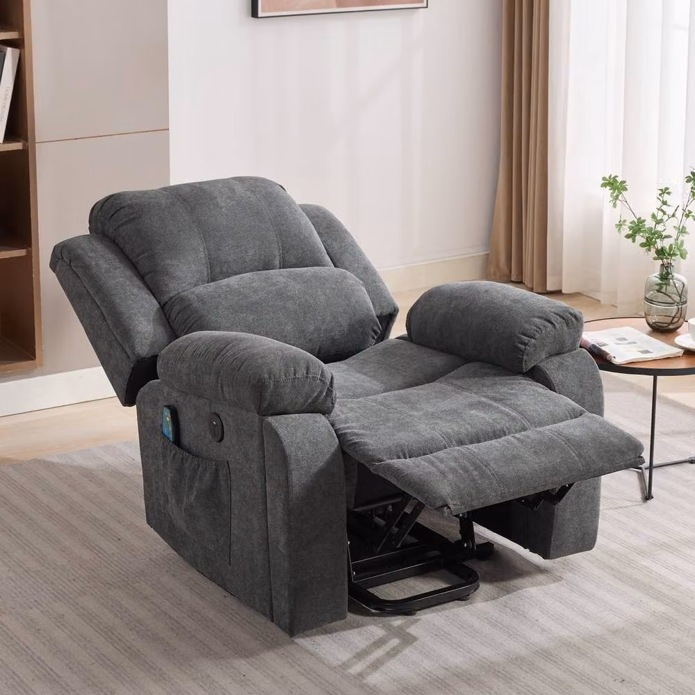 Matteo Power Lift Recliner Chair in Grey Fabric with Armrests – 2