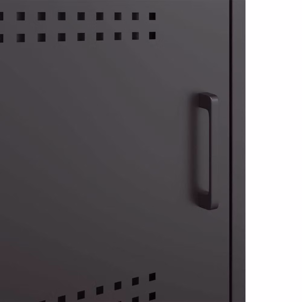 Berkfield Home Set of 2 Durable Metal Bedside Cabinets in Black, W/D/H: 36 x 39 x 50.5 cm – 4
