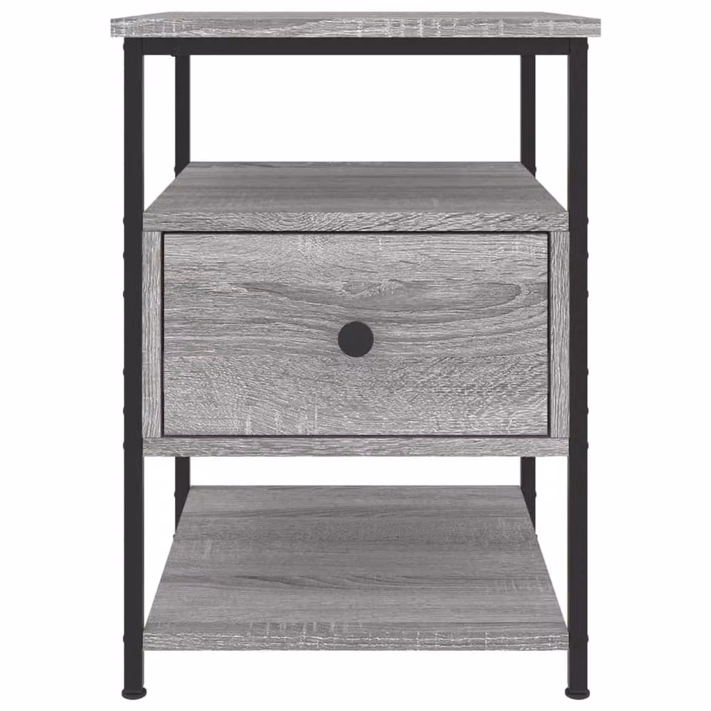 Berkfield Home Set of 2 Durable Bedside Cabinets in Grey Sonoma, W/D/H: 40 x 42 x 56 cm – 4