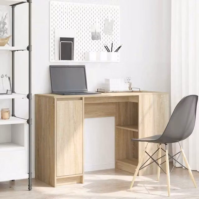 Berkfield Modern Secretary Desk in Sonoma Oak and Brown, W/D/H: 120 x 42 x 76 cm – 1