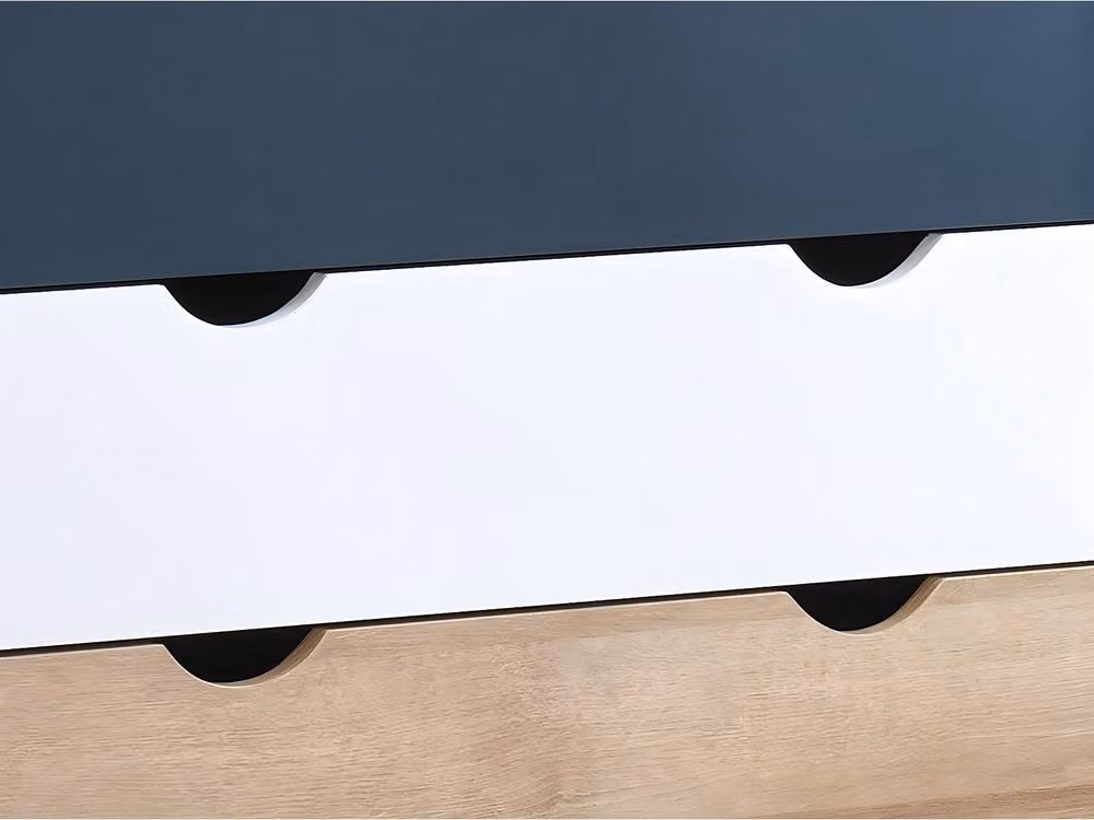 LURVIA 6-Drawer Chest in White, Blue and Multicolour, H: 140 cm x W: 76.5 cm x D: 40 cm – 4