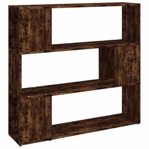 vidaXL Book Cabinet and Room Divider in Smoked Oak, W/D/H: 100 x 24 x 94 cm