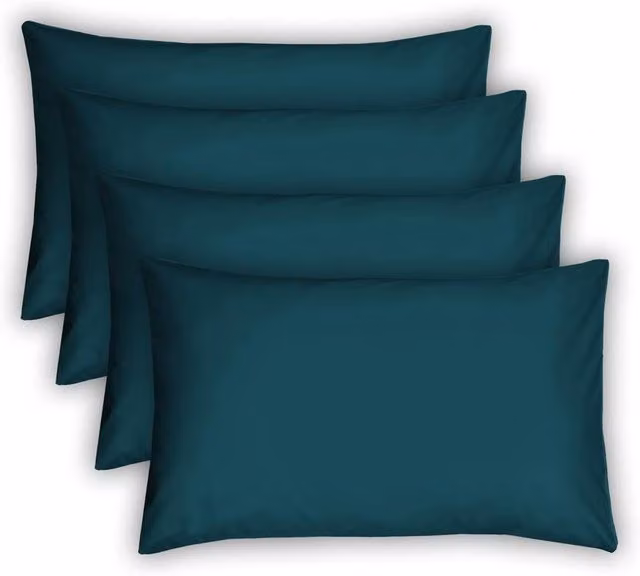 Smart Living Polycotton Housewife Pillowcases, 4 Pack, Teal, W: 48 cm x H: 74 cm – 1