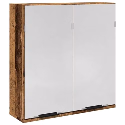 vidaXL Modern Bathroom Mirror Cabinet in Old Wood, W/D/H: 64 x 20 x 66.5 cm – 1
