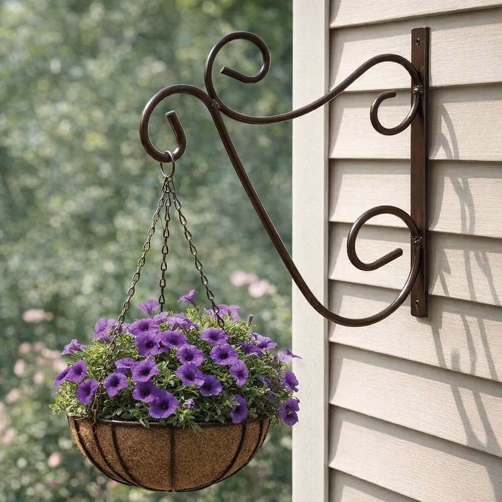 Tom Chambers Rustic Forged Hanging Basket Bracket in Brown – 2