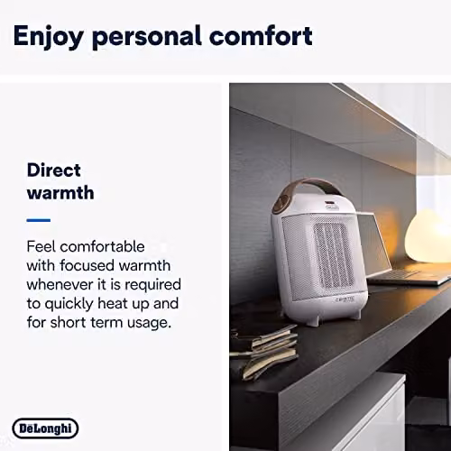 De'Longhi Capsule 1800W Ceramic Fan Heater, White – 3